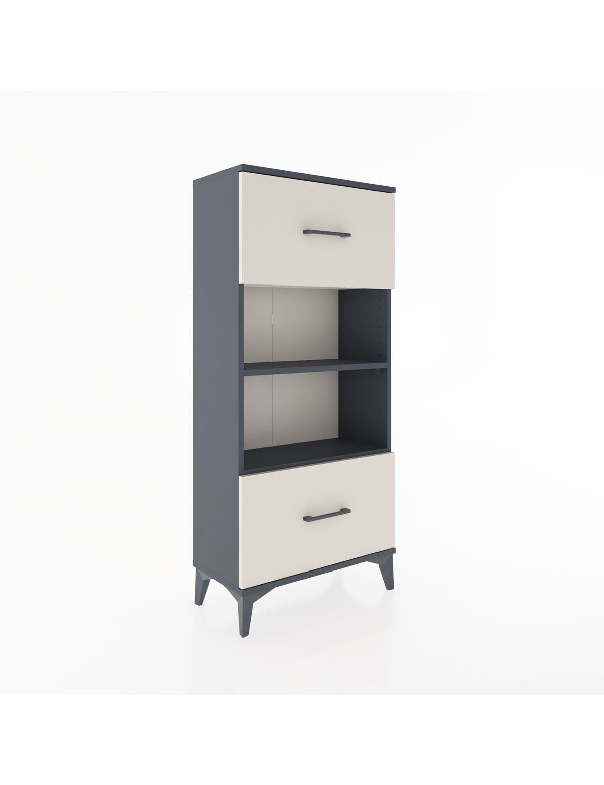 Hyperion Dolap 2 Raflı 2 Çekmeceli 60x44x134 Antrasit-Aytaşı