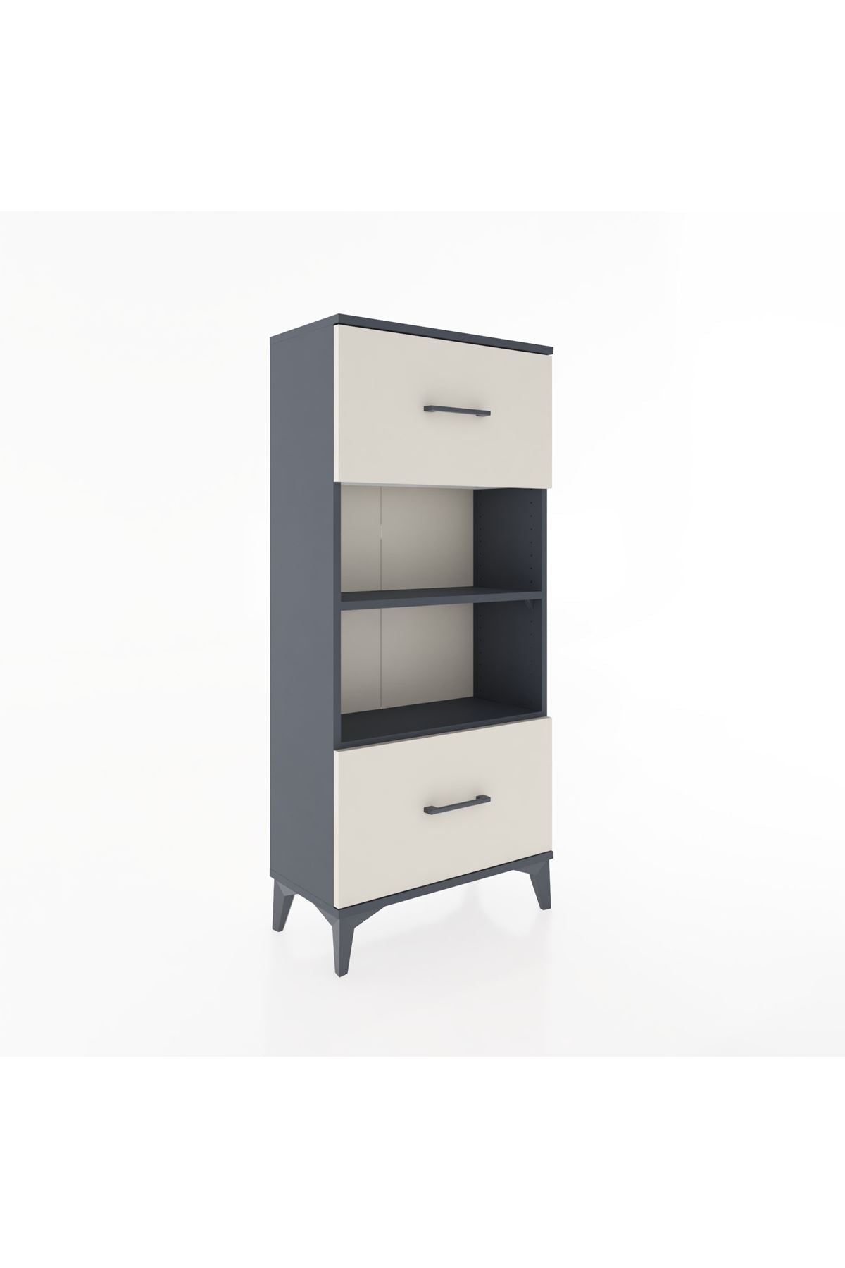 Hyperion Dolap 2 Raflı 2 Çekmeceli 60x44x134 Antrasit-Aytaşı