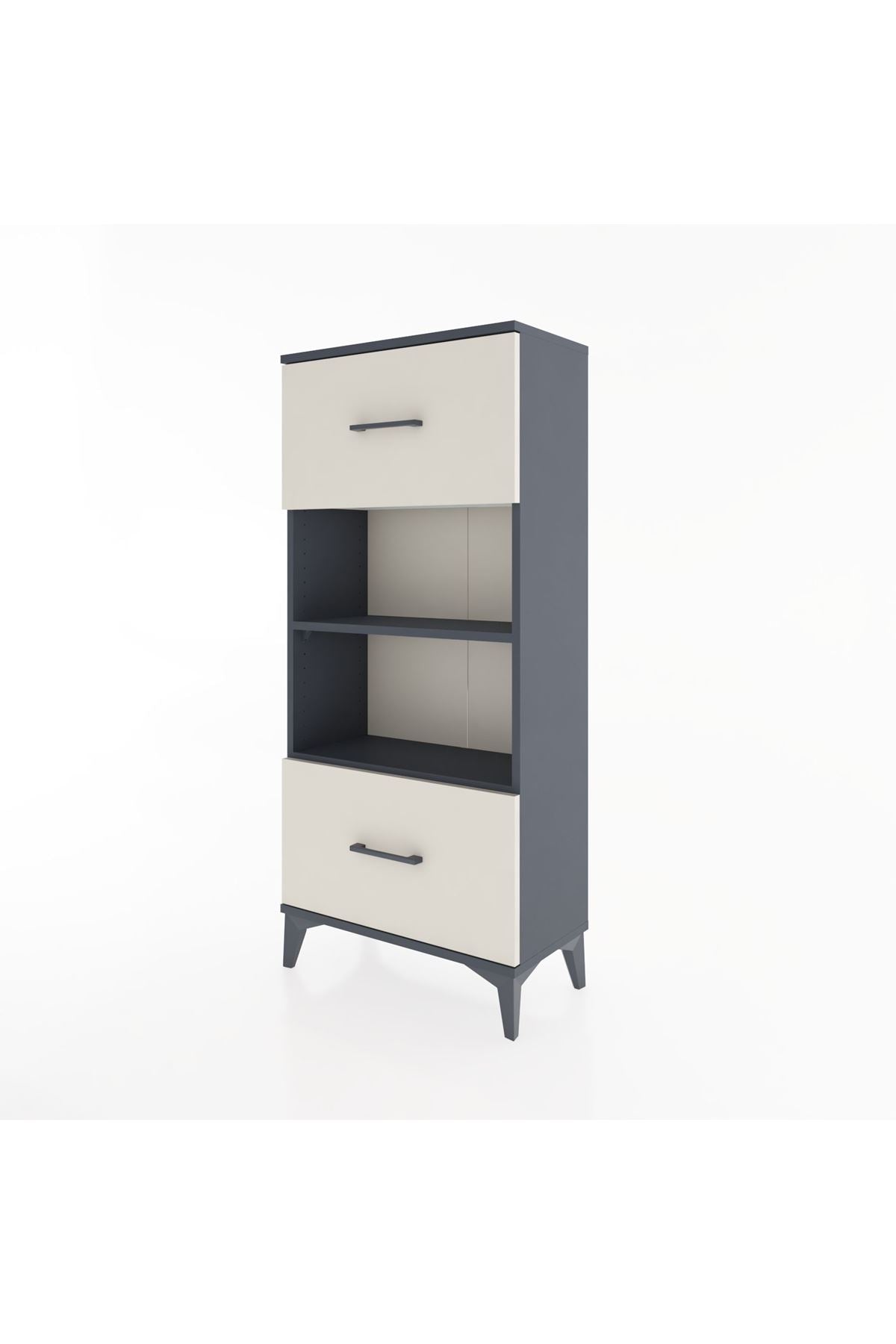 Hyperion Dolap 2 Raflı 2 Çekmeceli 60x44x134 Antrasit-Aytaşı