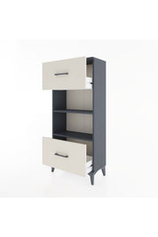 Hyperion Dolap 2 Raflı 2 Çekmeceli 60x44x134 Antrasit-Aytaşı