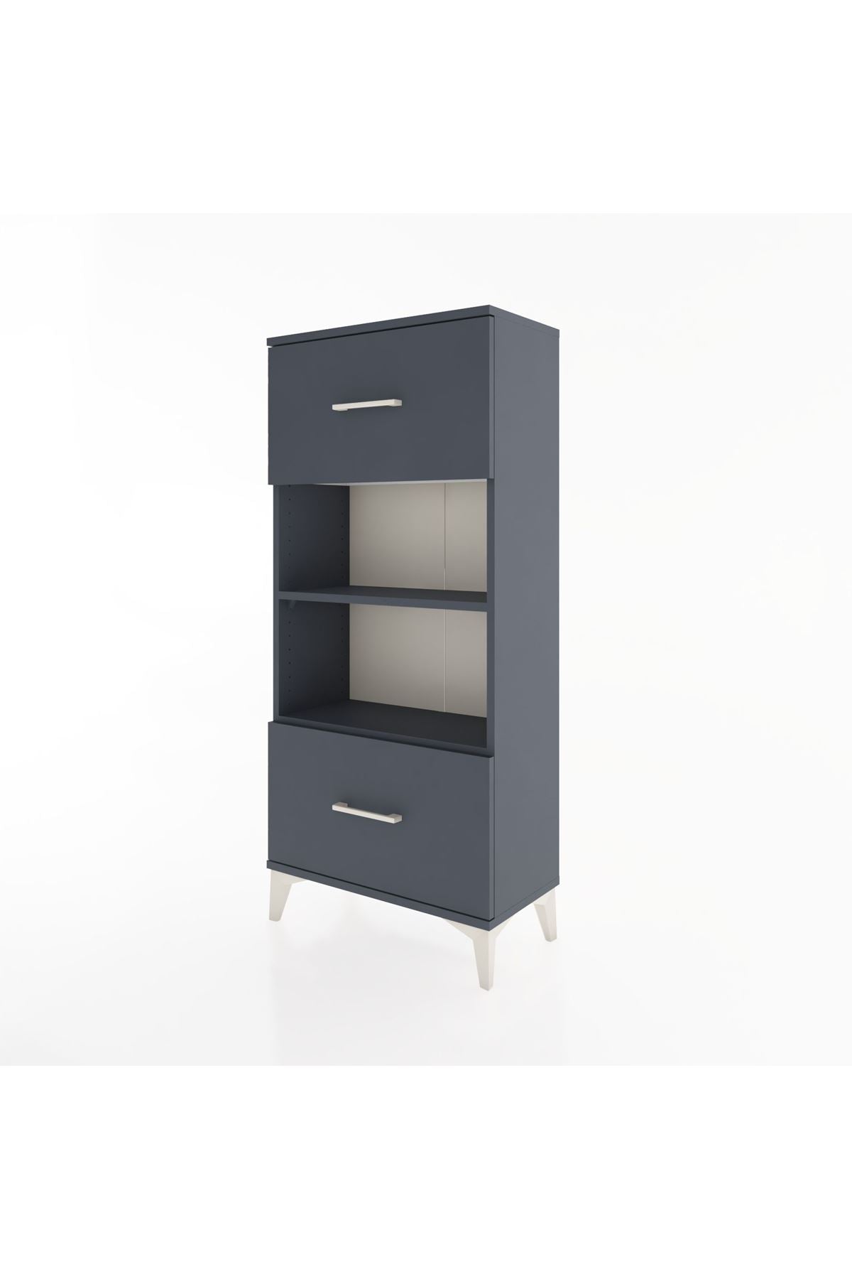 Hyperion Dolap 2 Raflı 2 Çekmeceli 60x44x134 Antrasit-Antrasit