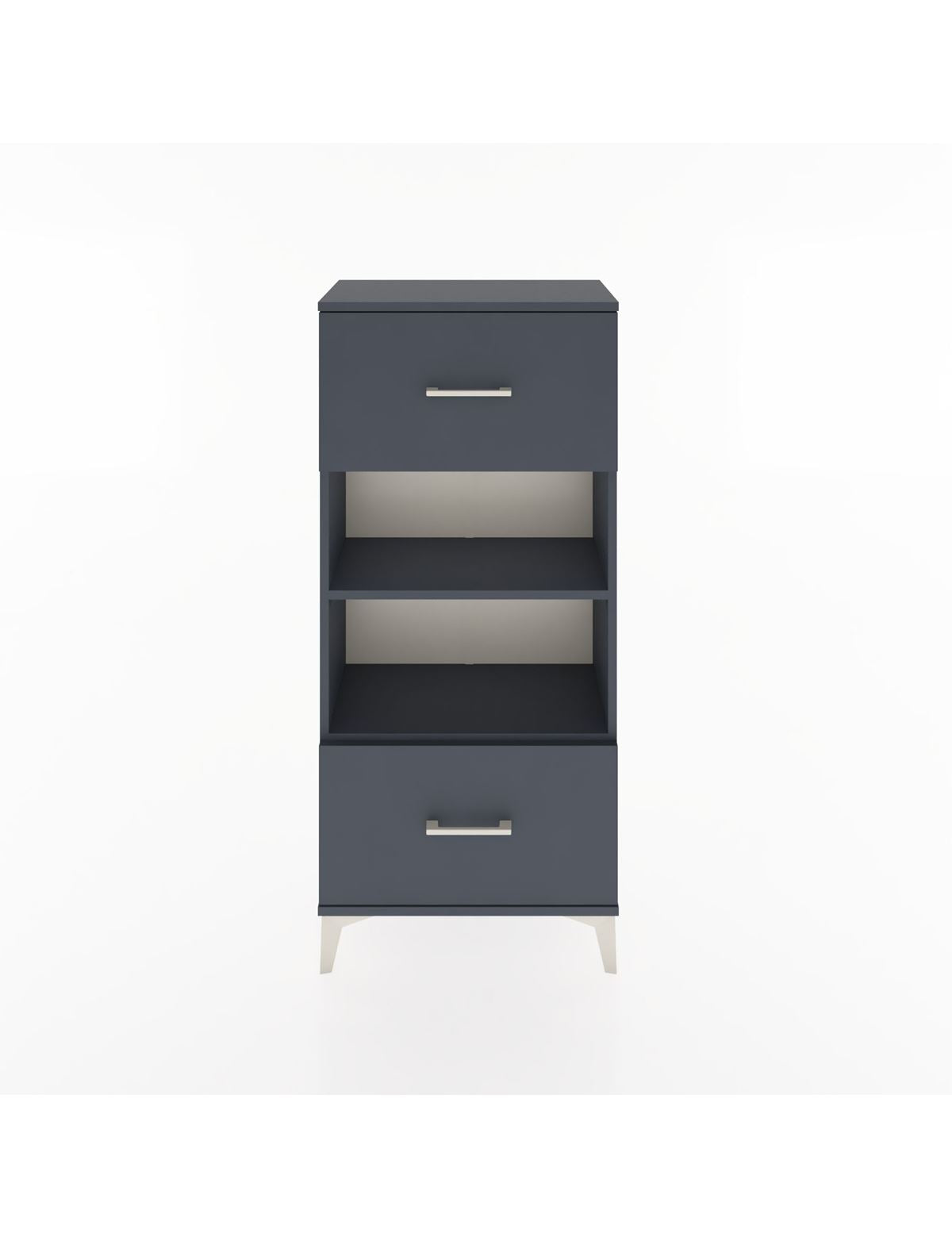 Hyperion Dolap 2 Raflı 2 Çekmeceli 60x44x134 Antrasit-Antrasit