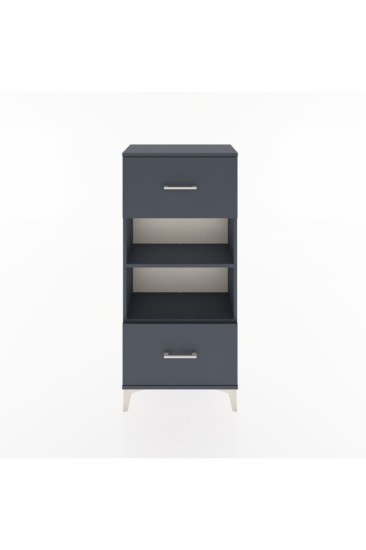 Hyperion Dolap 2 Raflı 2 Çekmeceli 60x44x134 Antrasit-Antrasit