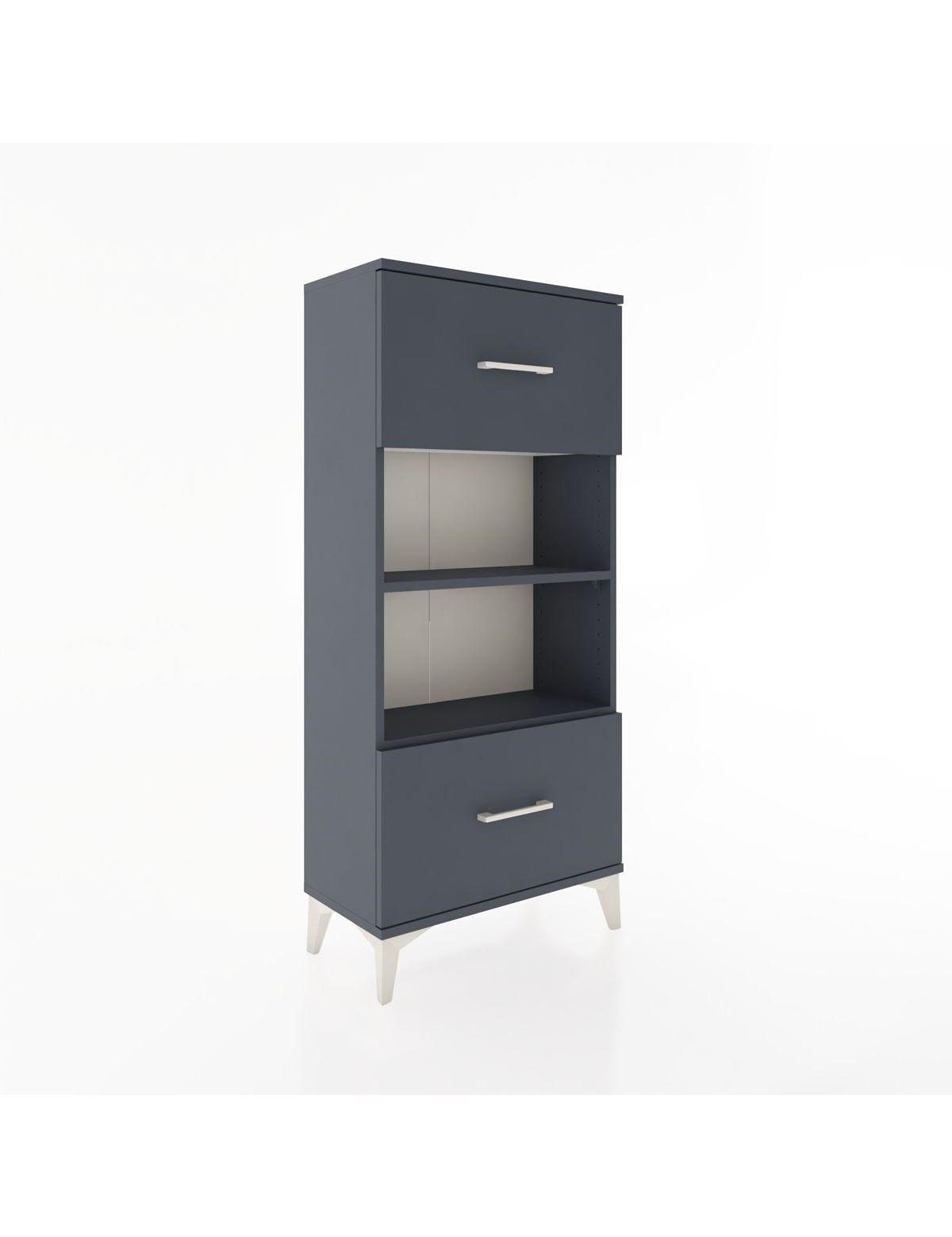 Hyperion Dolap 2 Raflı 2 Çekmeceli 60x44x134 Antrasit-Antrasit