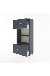 Hyperion Dolap 2 Raflı 2 Çekmeceli 60x44x134 Antrasit-Antrasit