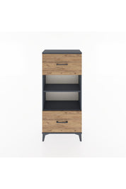 Hyperion Dolap 2 Raflı 2 Çekmeceli 60x44x134 Antrasit-Çam