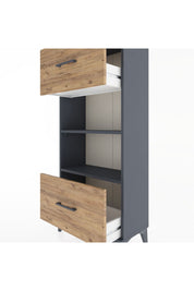 Hyperion Dolap 2 Raflı 2 Çekmeceli 60x44x134 Antrasit-Çam