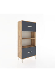 Hyperion Dolap 2 Raflı 2 Çekmeceli 60x44x134 Çam-Antrasit