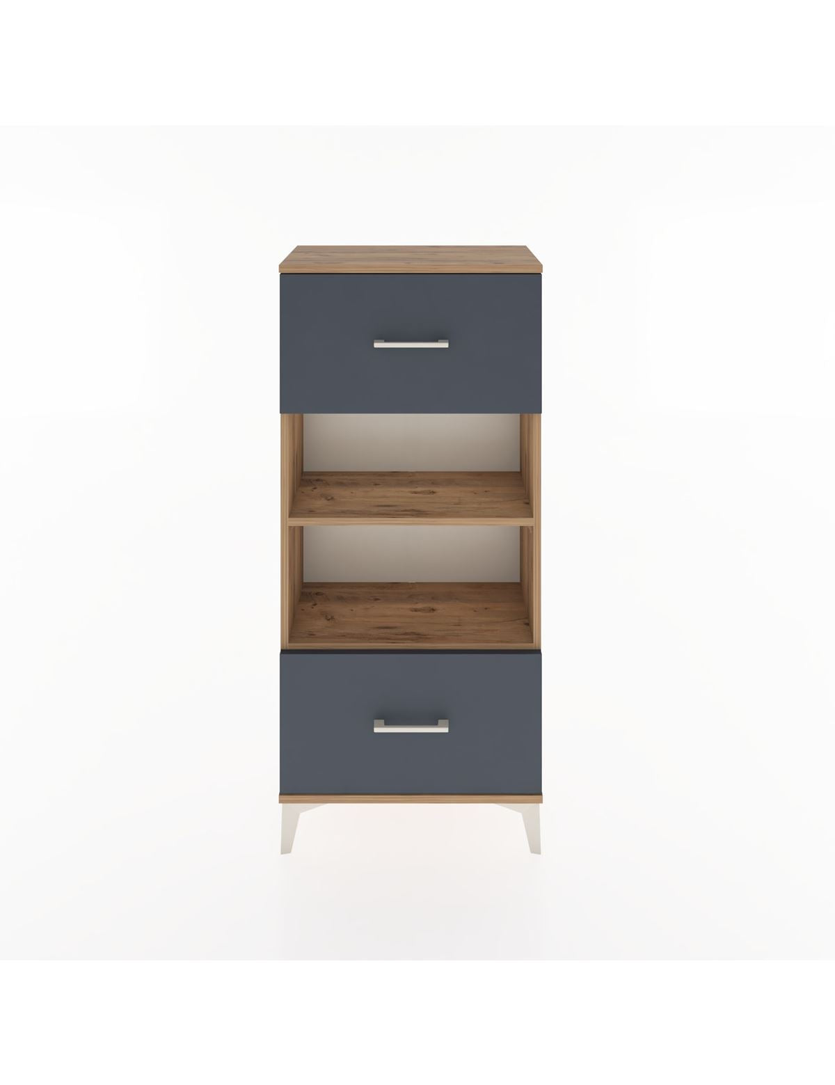 Hyperion Dolap 2 Raflı 2 Çekmeceli 60x44x134 Çam-Antrasit