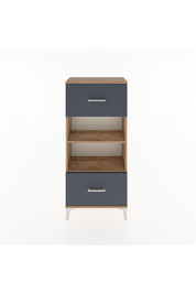 Hyperion Dolap 2 Raflı 2 Çekmeceli 60x44x134 Çam-Antrasit