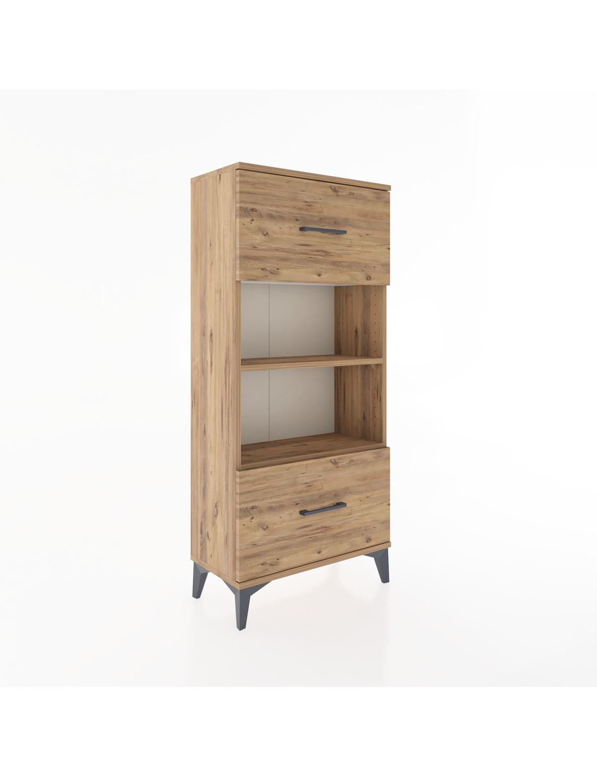 Hyperion Dolap 2 Raflı 2 Çekmeceli 60x44x134 Çam-Çam