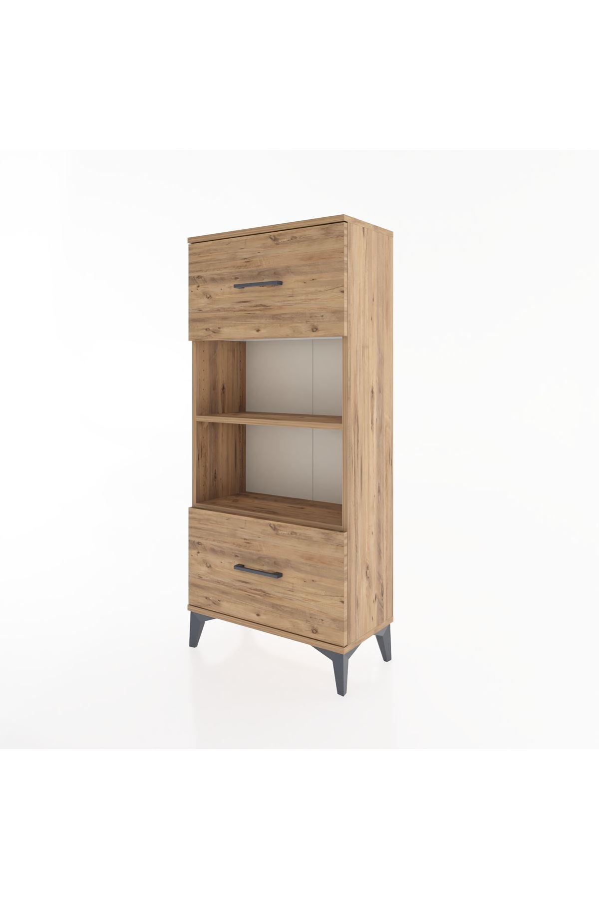 Hyperion Dolap 2 Raflı 2 Çekmeceli 60x44x134 Çam-Çam