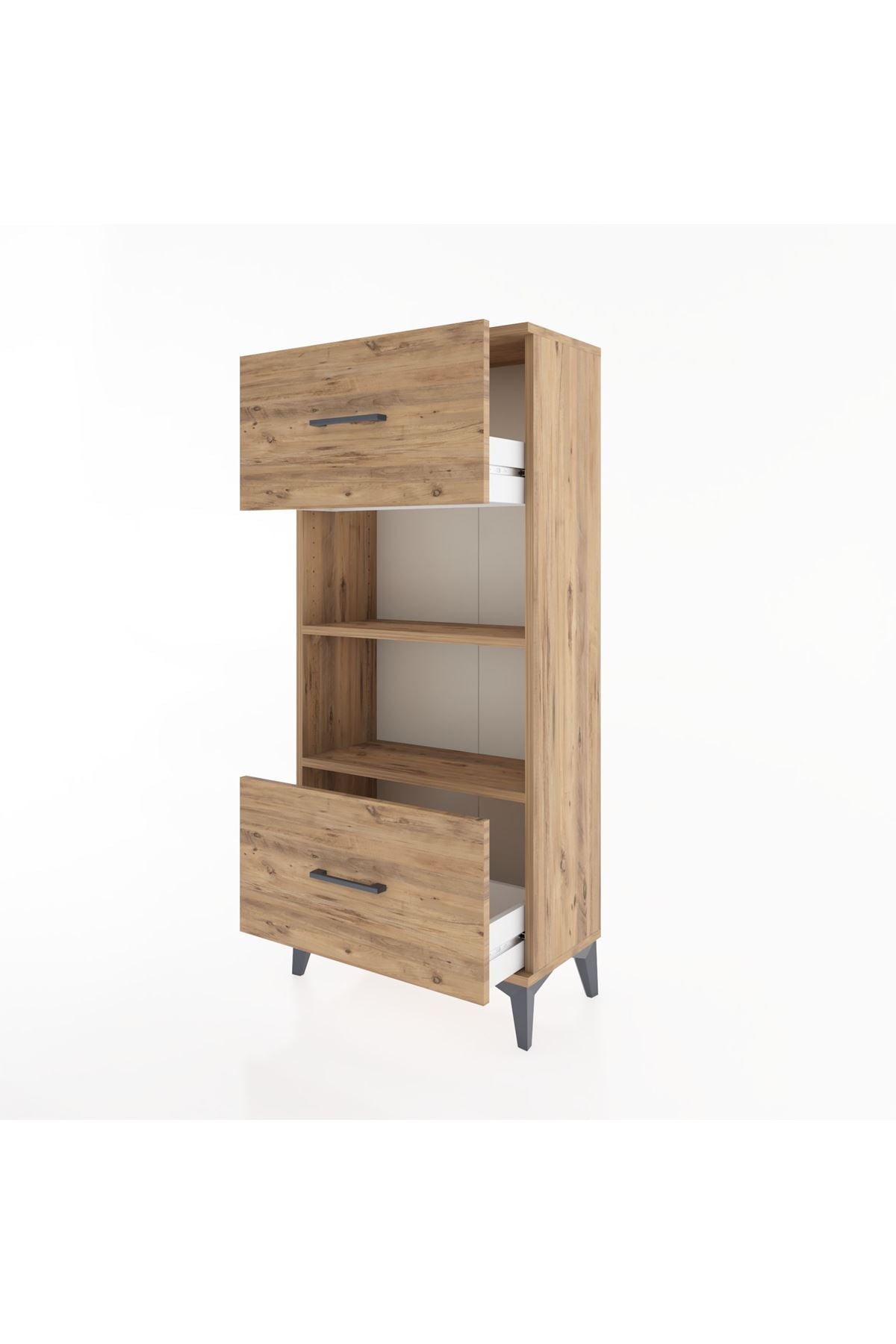 Hyperion Dolap 2 Raflı 2 Çekmeceli 60x44x134 Çam-Çam