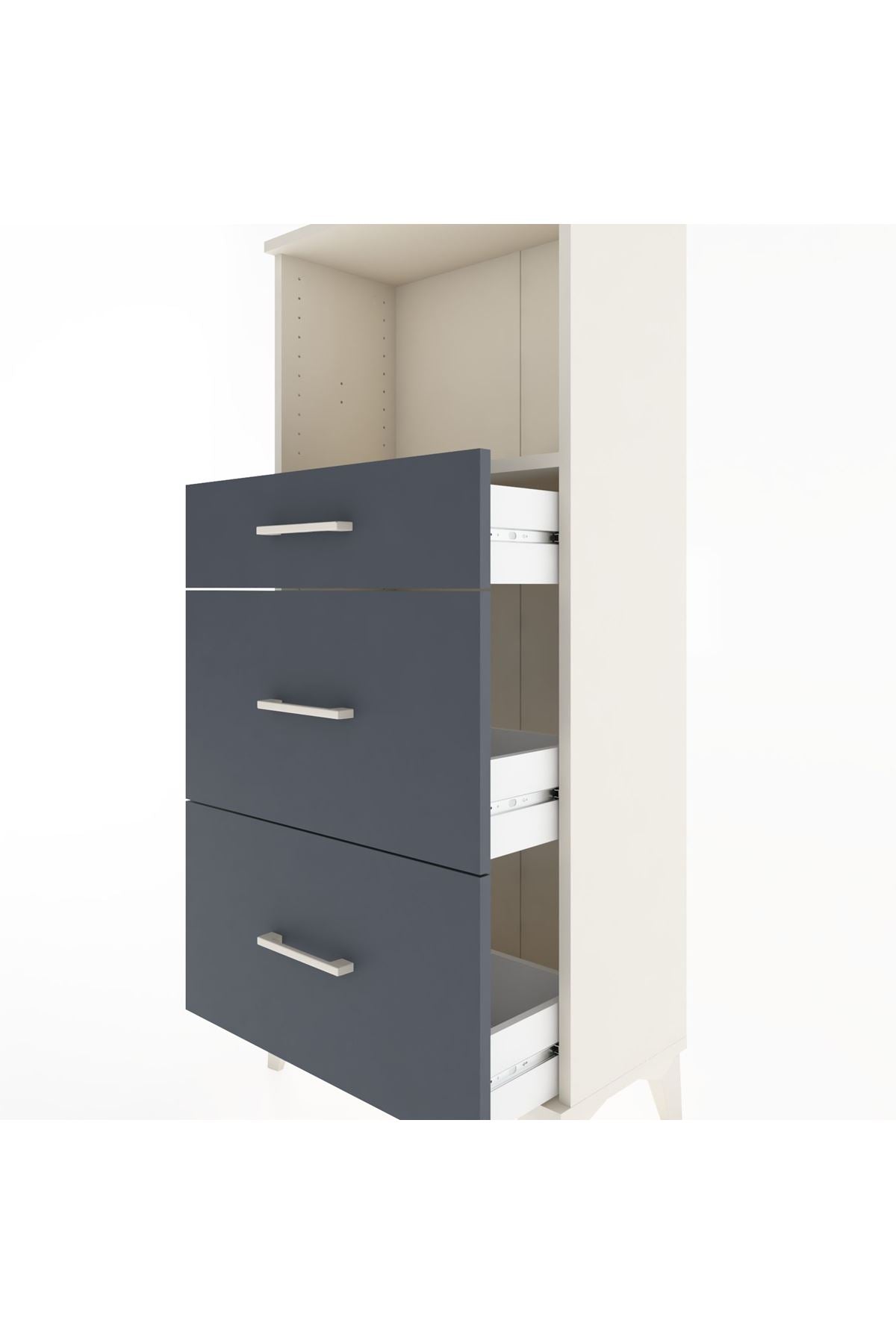 Hyperion Dolap Tek Raflı 3 Çekmeceli 60x44x134 - S50M033V2B