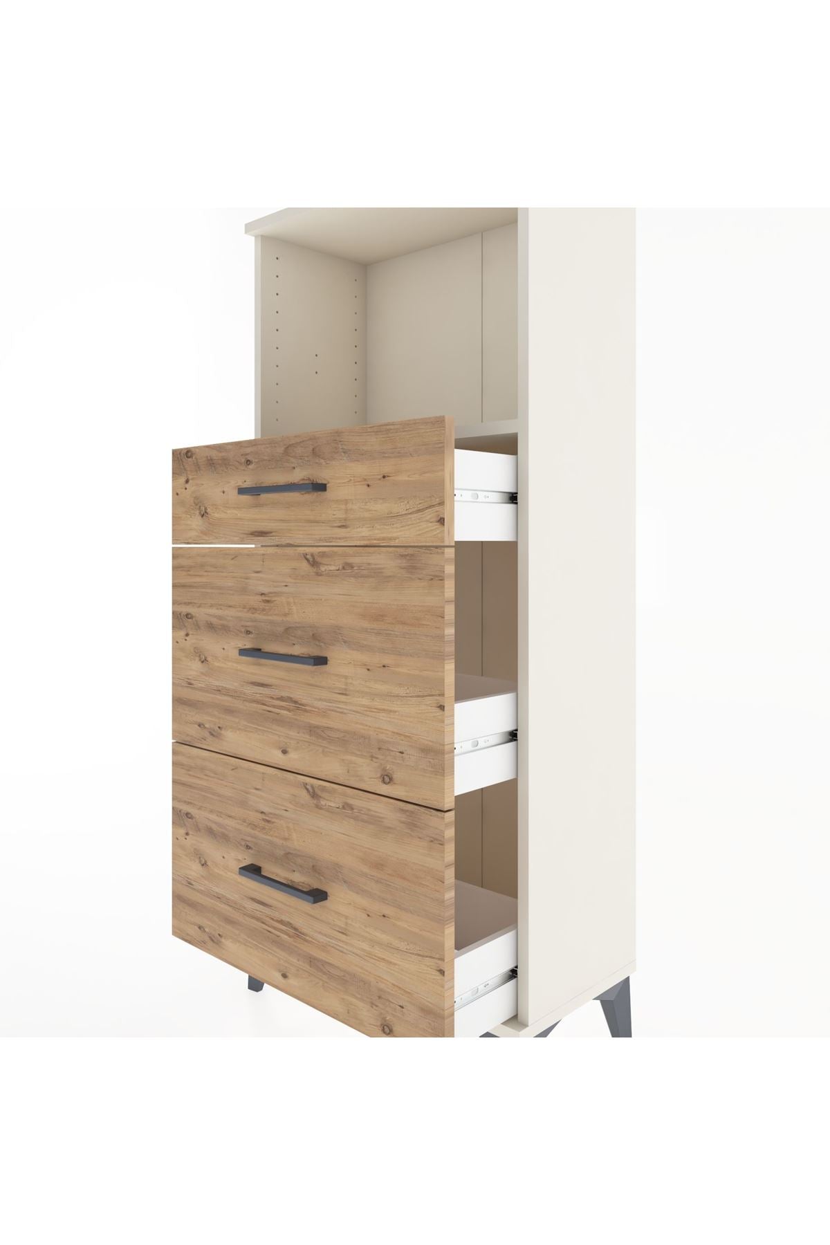 Hyperion Dolap Tek Raflı 3 Çekmeceli 60x44x134 - S50M033V3B