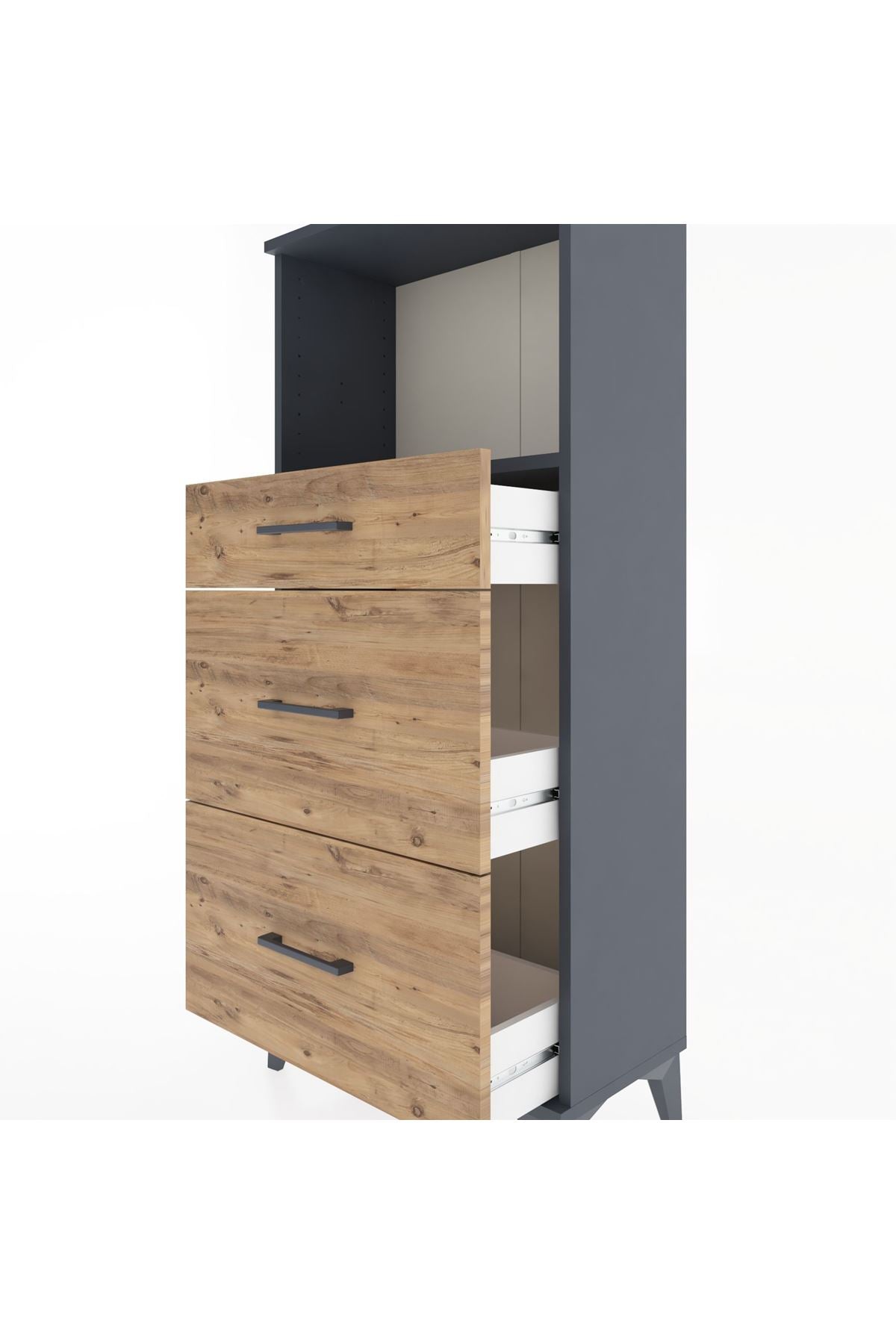 Hyperion Dolap Tek Raflı 3 Çekmeceli 60x44x134 - S50M033V6B
