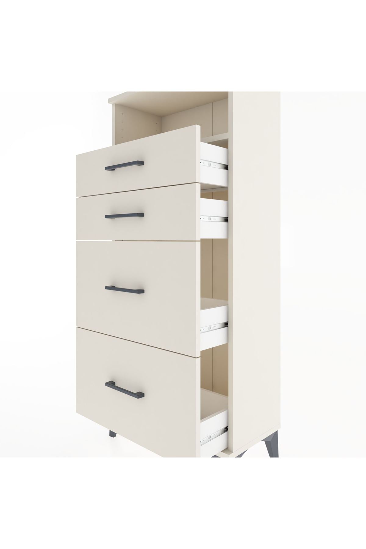 Hyperion Dolap Tek Raflı 4 Çekmeceli 60x44x134 - S50M034V1B
