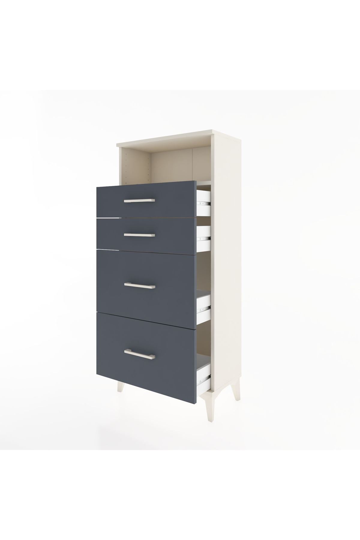 Hyperion Dolap Tek Raflı 4 Çekmeceli 60x44x134 - S50M034V2B