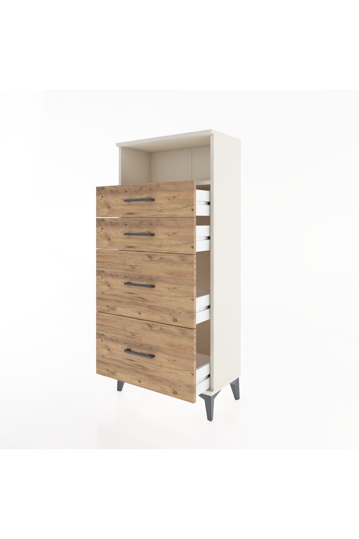 Hyperion Dolap Tek Raflı 4 Çekmeceli 60x44x134 - S50M034V3B