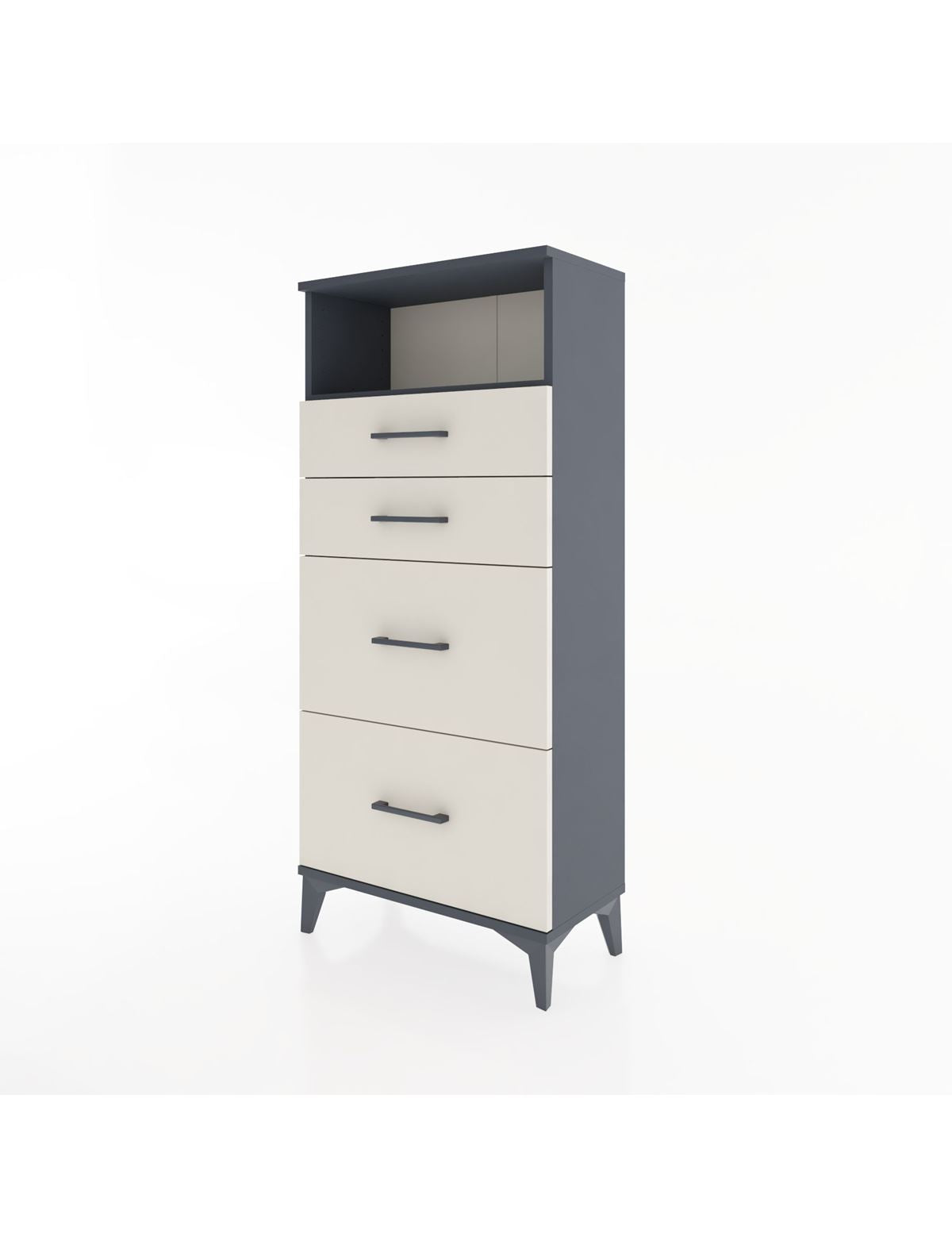 Hyperion Dolap Tek Raflı 4 Çekmeceli 60x44x134 - S50M034V4B
