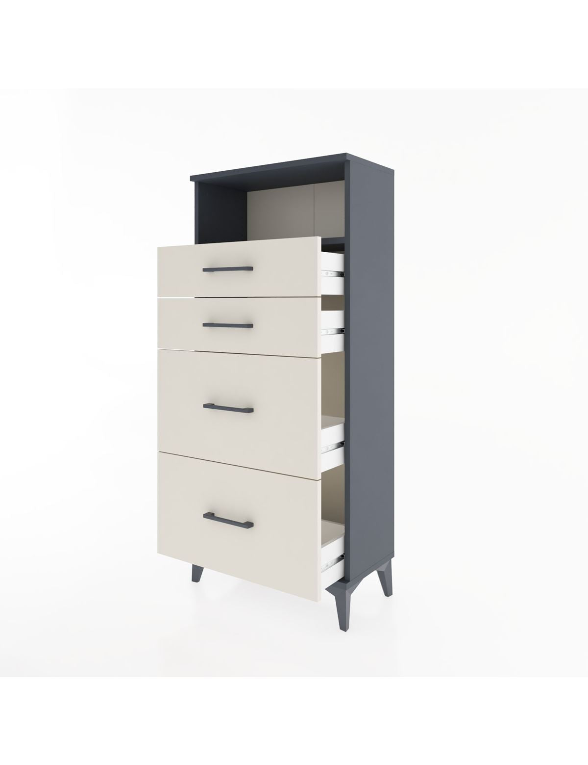 Hyperion Dolap Tek Raflı 4 Çekmeceli 60x44x134 - S50M034V4B