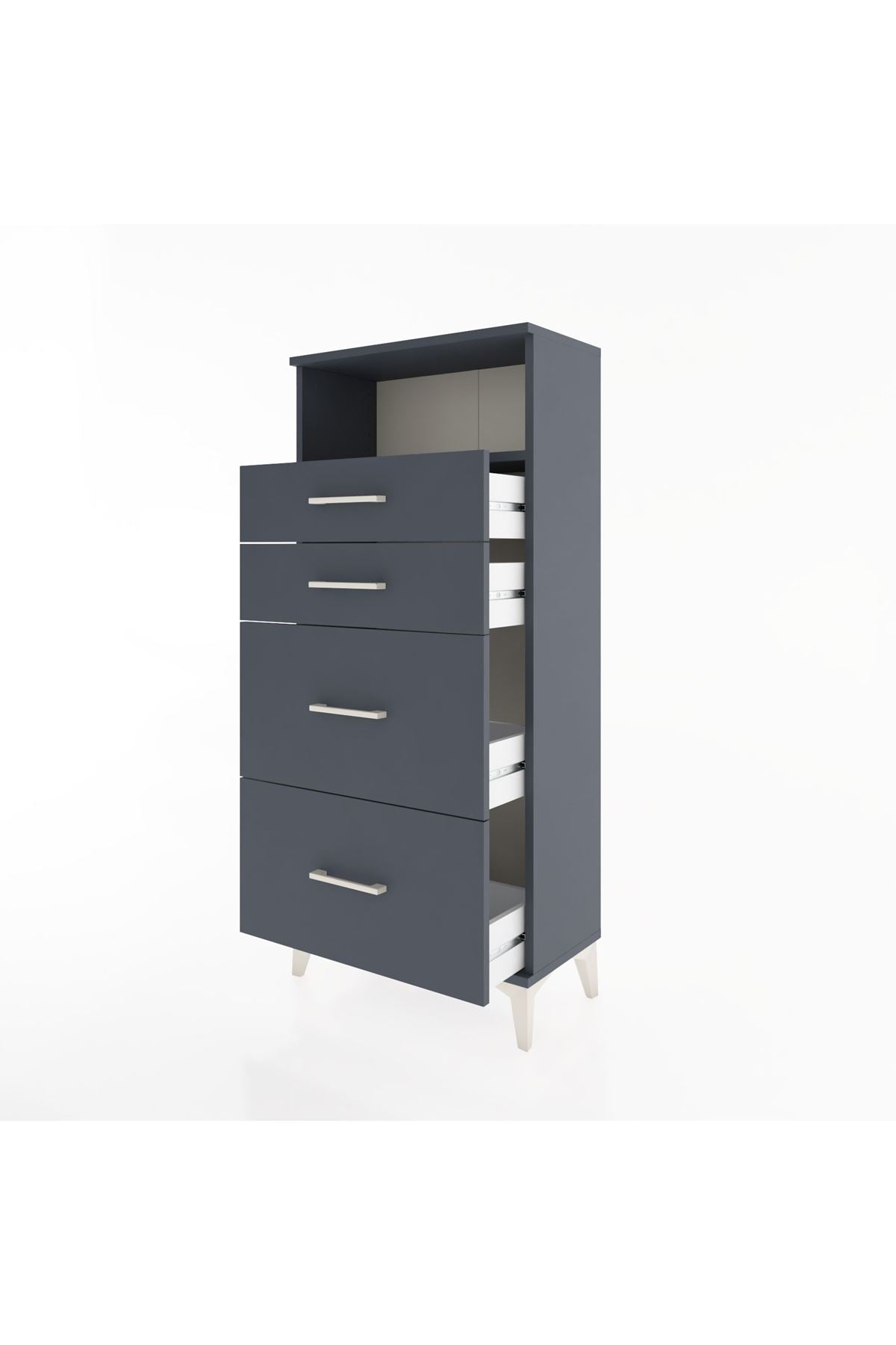 Hyperion Dolap Tek Raflı 4 Çekmeceli 60x44x134 - S50M034V5B