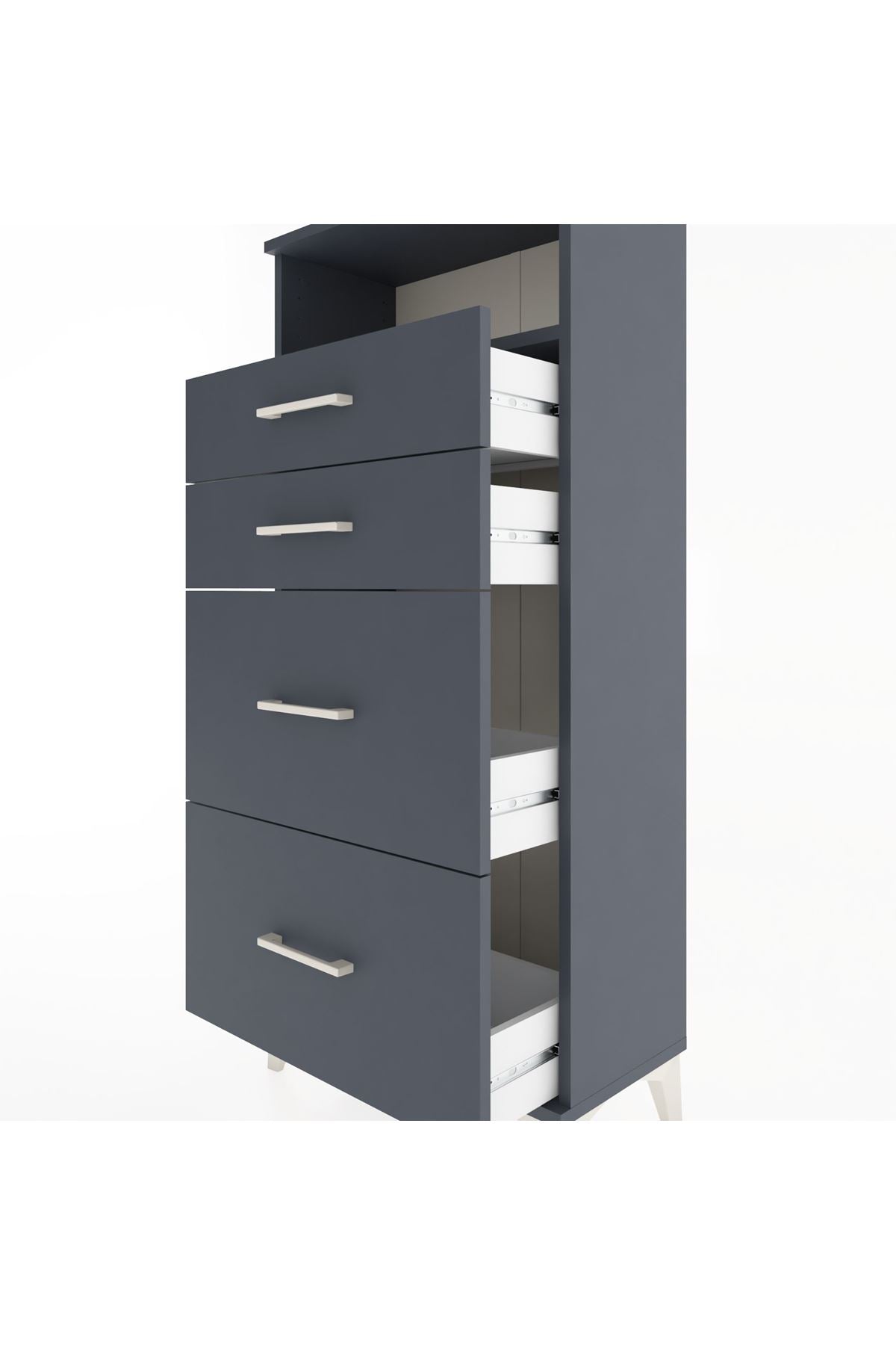 Hyperion Dolap Tek Raflı 4 Çekmeceli 60x44x134 - S50M034V5B