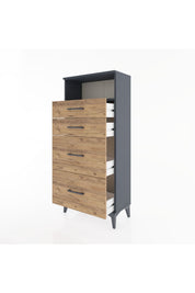 Hyperion Dolap Tek Raflı 4 Çekmeceli 60x44x134 - S50M034V6B