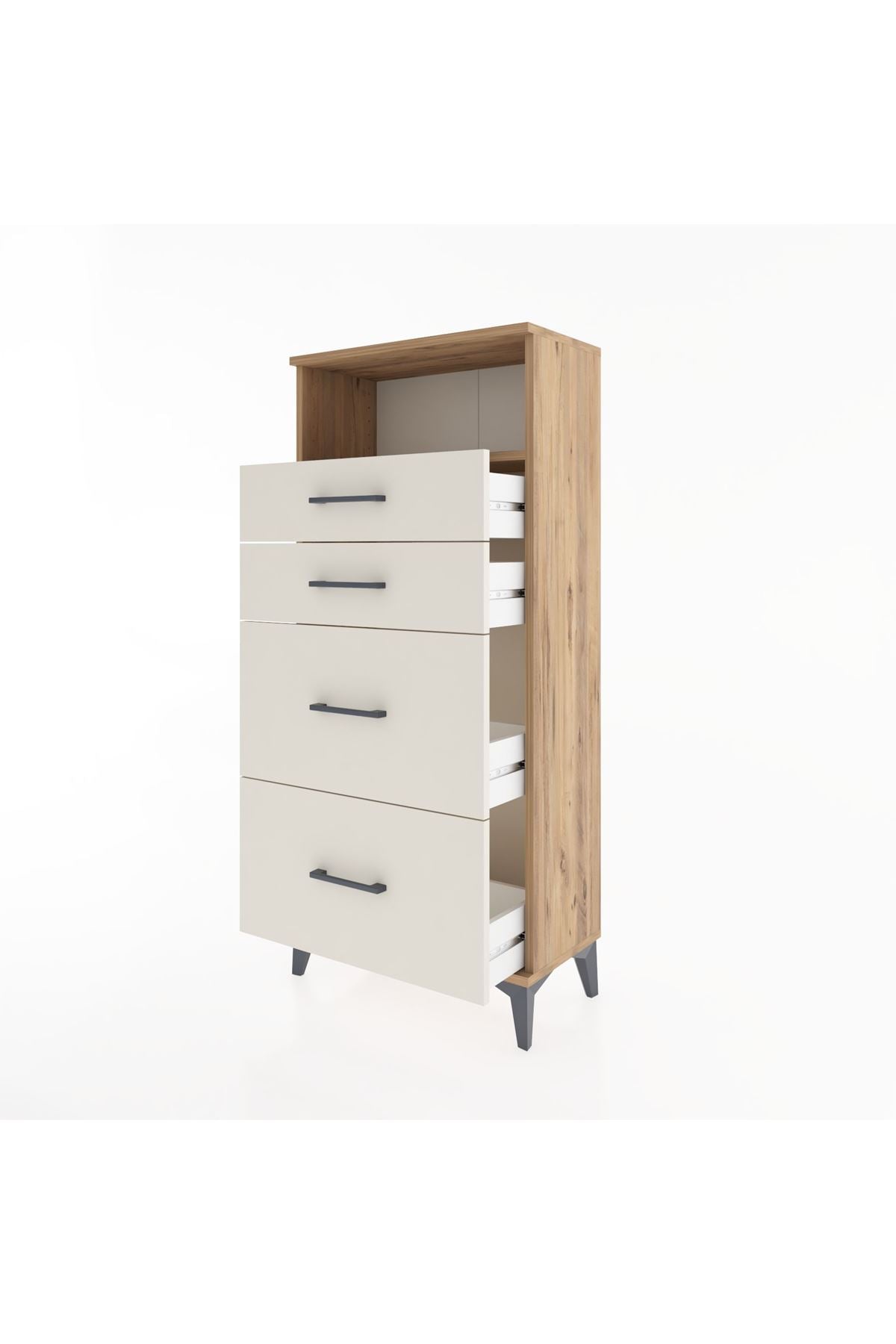 Hyperion Dolap Tek Raflı 4 Çekmeceli 60x44x134 - S50M034V7B