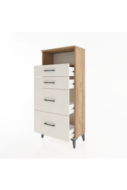 Hyperion Dolap Tek Raflı 4 Çekmeceli 60x44x134 - S50M034V7B
