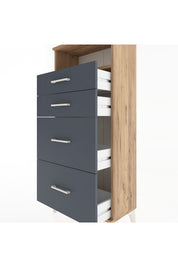 Hyperion Dolap Tek Raflı 4 Çekmeceli 60x44x134 - S50M034V8B