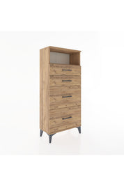 Hyperion Dolap Tek Raflı 4 Çekmeceli 60x44x134 - S50M034V9B
