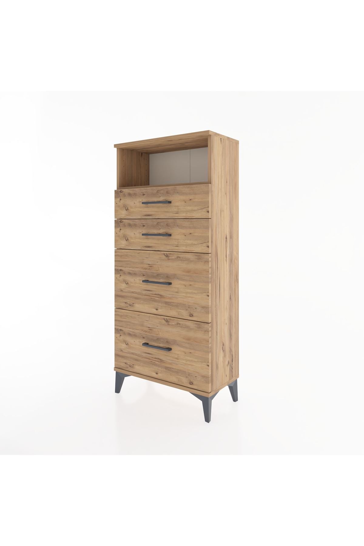 Hyperion Dolap Tek Raflı 4 Çekmeceli 60x44x134 - S50M034V9B