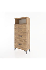 Hyperion Dolap Tek Raflı 4 Çekmeceli 60x44x134 - S50M034V9B