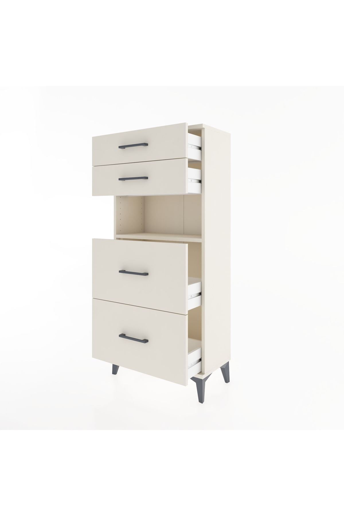 Hyperion Dolap Tek Raflı 4 Çekmeceli 60x44x134 - S50M035V1B