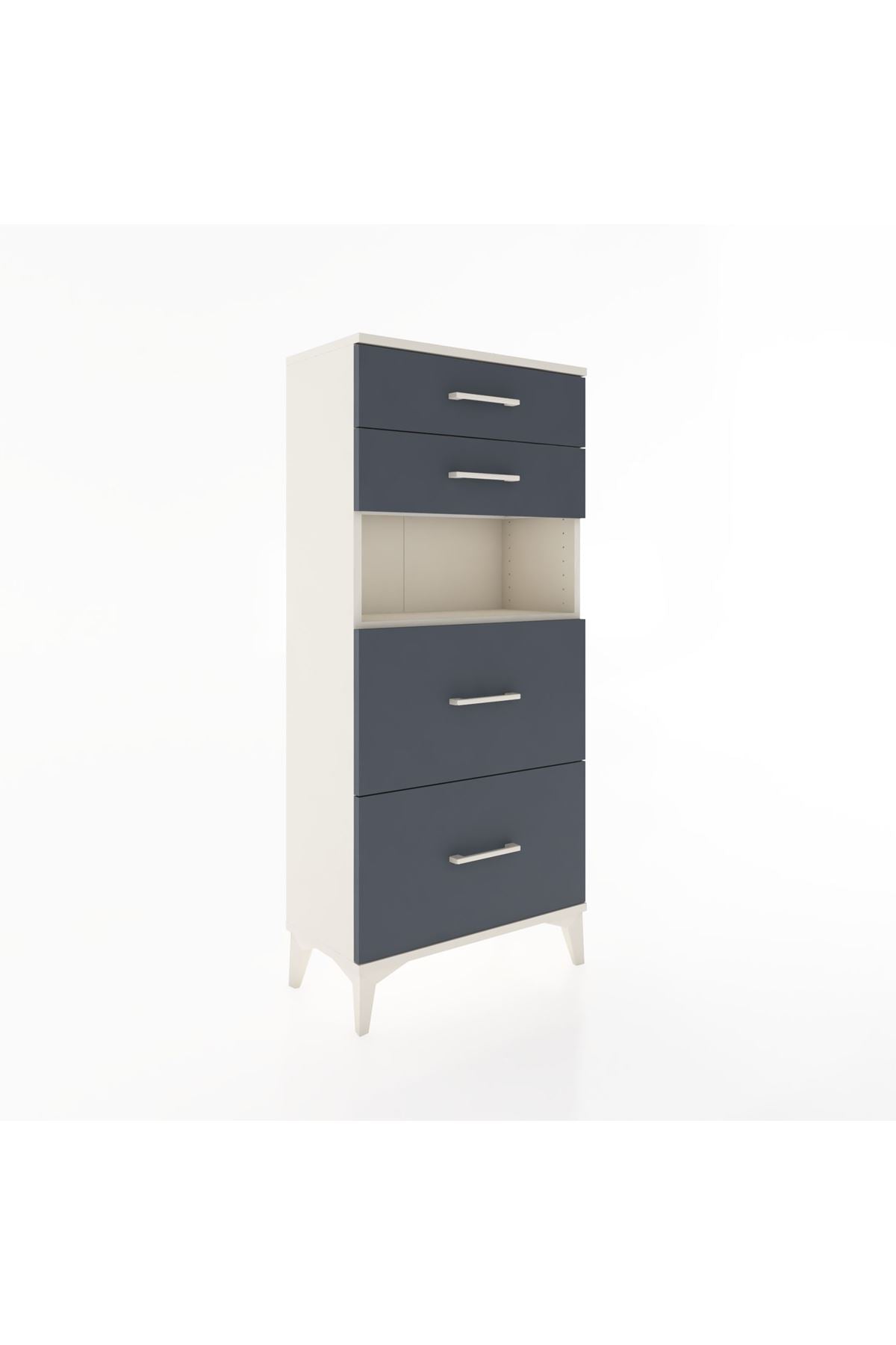Hyperion Dolap Tek Raflı 4 Çekmeceli 60x44x134 - S50M035V2B