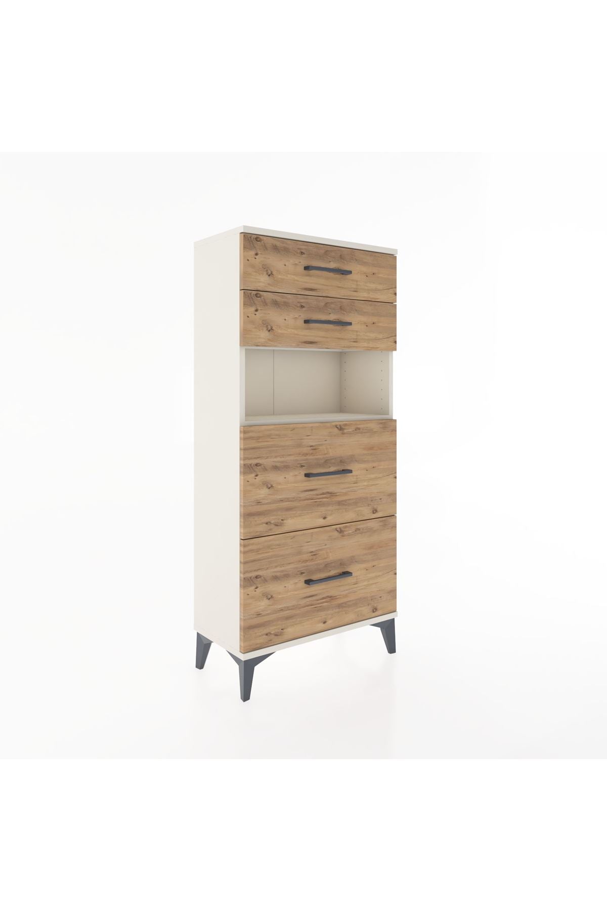 Hyperion Dolap Tek Raflı 4 Çekmeceli 60x44x134 - S50M035V3B