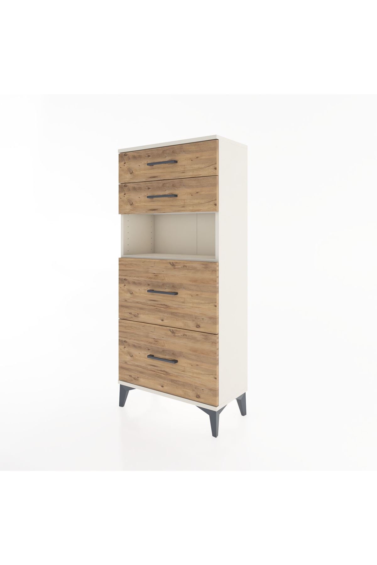 Hyperion Dolap Tek Raflı 4 Çekmeceli 60x44x134 - S50M035V3B