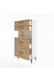 Hyperion Dolap Tek Raflı 4 Çekmeceli 60x44x134 - S50M035V3B