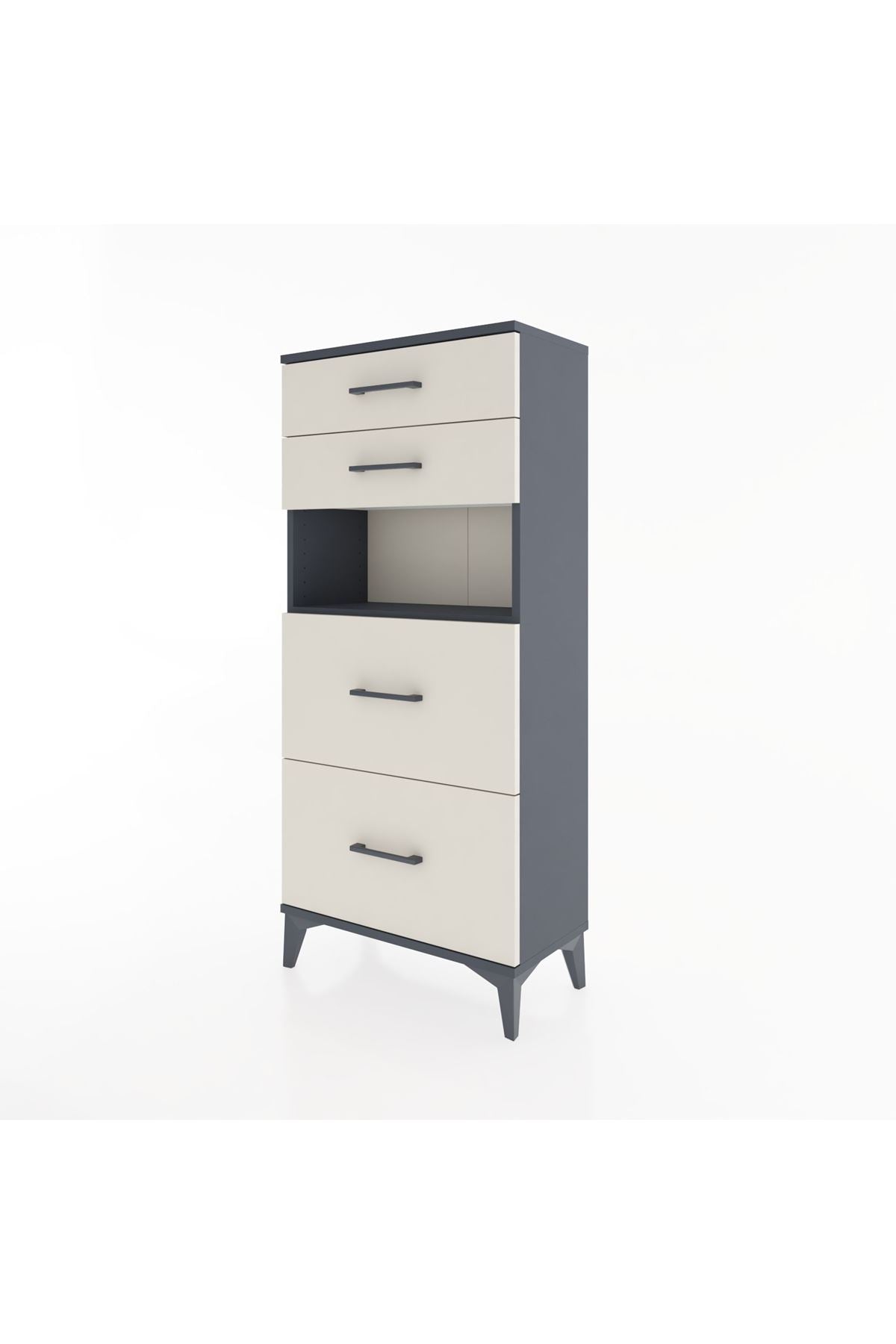 Hyperion Dolap Tek Raflı 4 Çekmeceli 60x44x134 - S50M035V4B