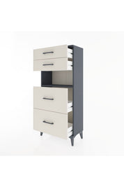Hyperion Dolap Tek Raflı 4 Çekmeceli 60x44x134 - S50M035V4B