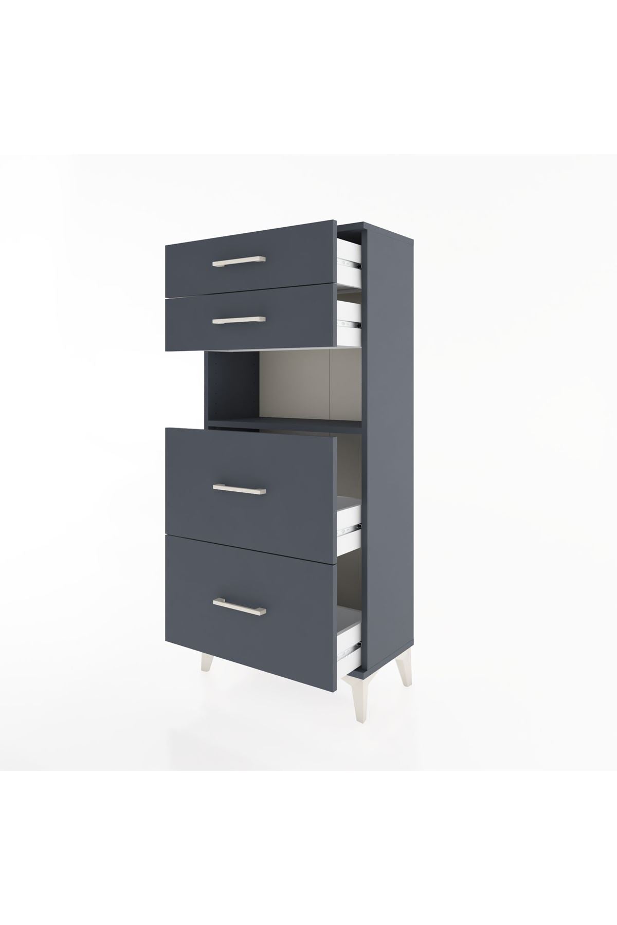Hyperion Dolap Tek Raflı 4 Çekmeceli 60x44x134 - S50M035V5B