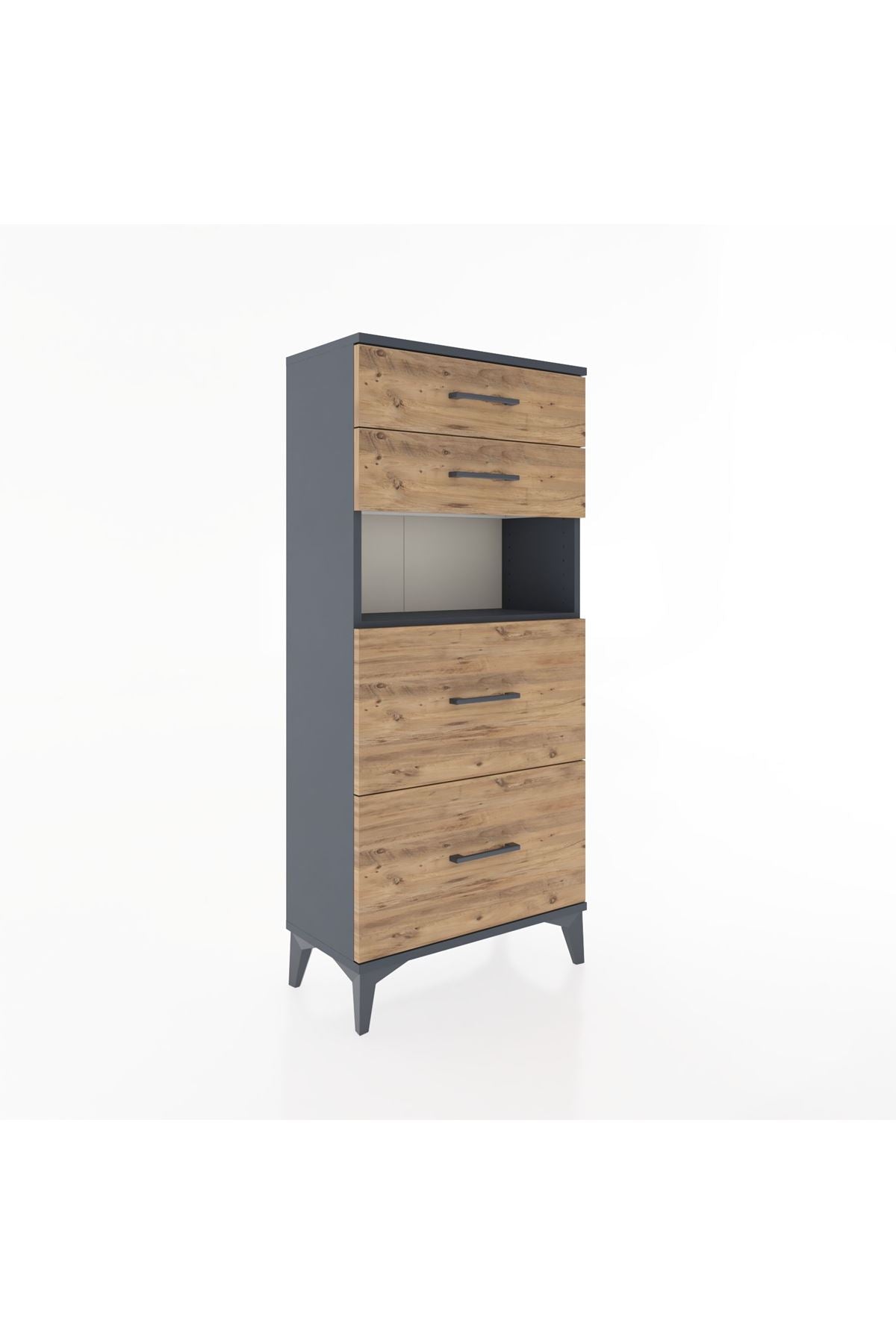 Hyperion Dolap Tek Raflı 4 Çekmeceli 60x44x134 - S50M035V6B