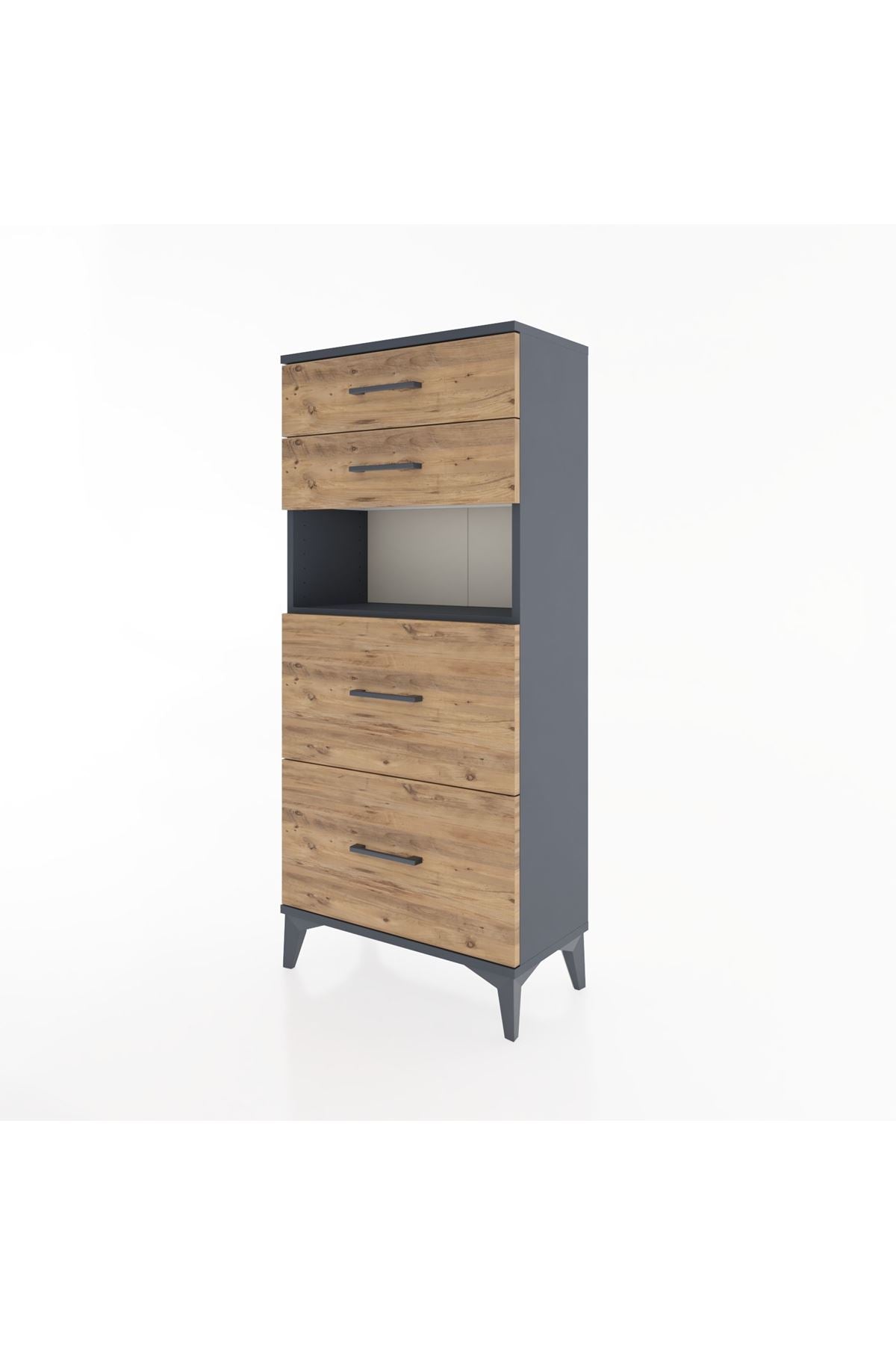 Hyperion Dolap Tek Raflı 4 Çekmeceli 60x44x134 - S50M035V6B