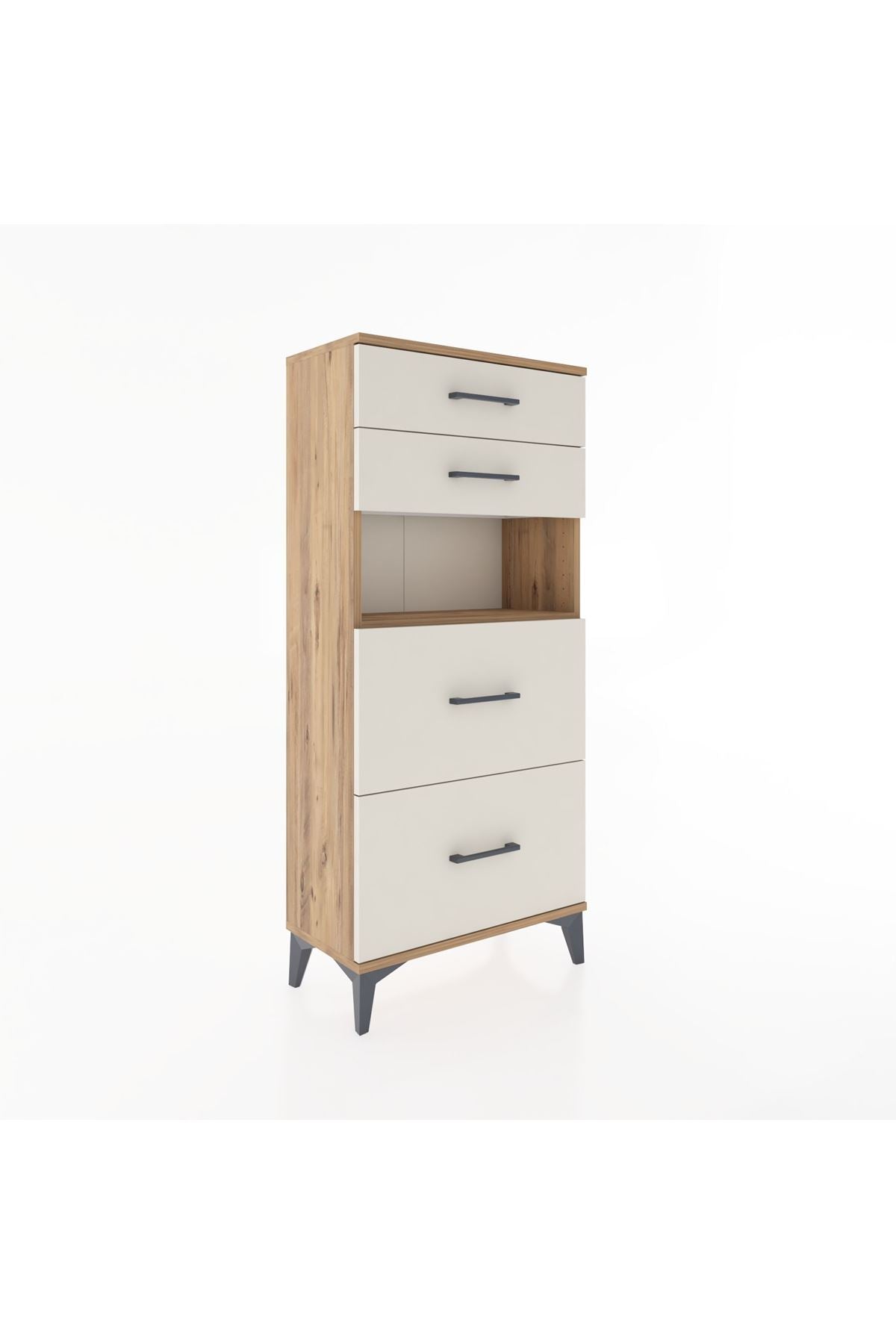 Hyperion Dolap Tek Raflı 4 Çekmeceli 60x44x134 - S50M035V7B