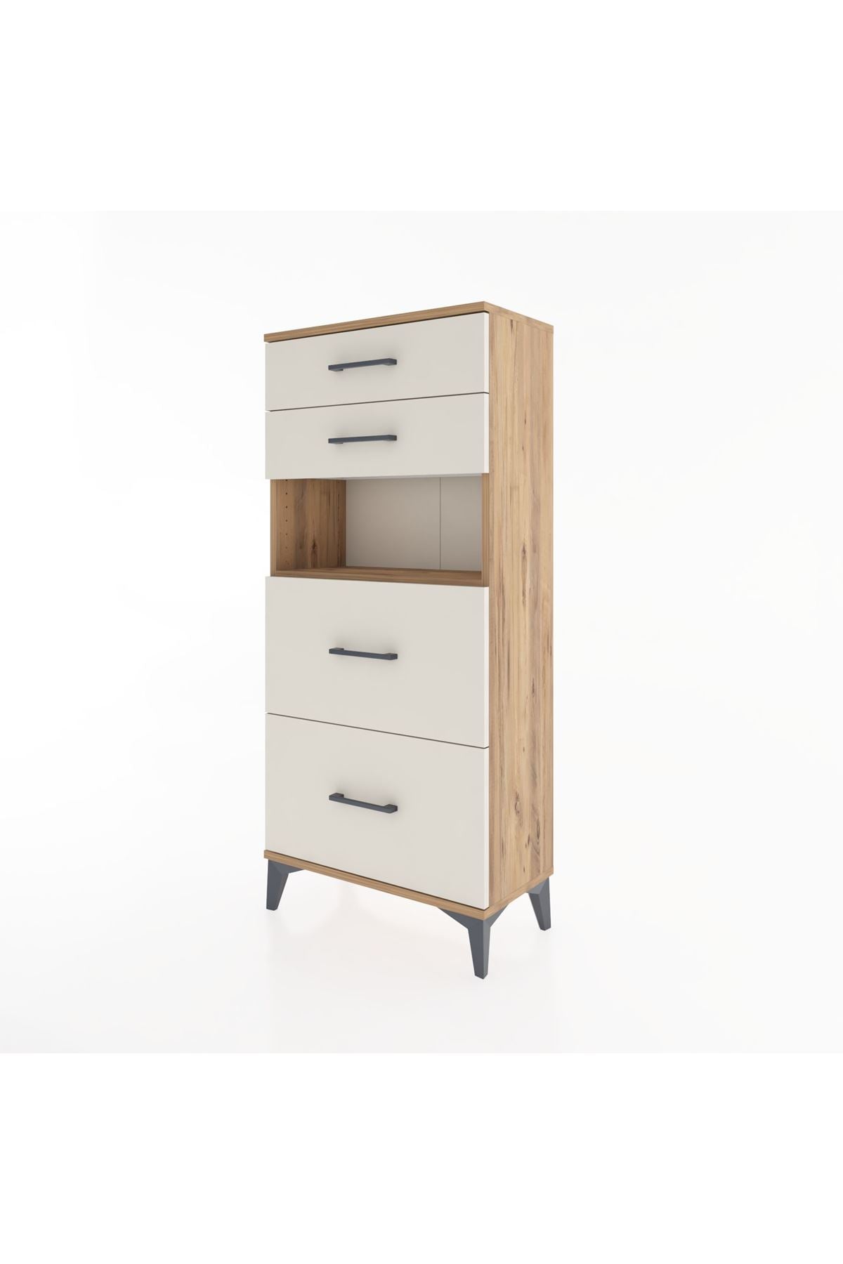 Hyperion Dolap Tek Raflı 4 Çekmeceli 60x44x134 - S50M035V7B