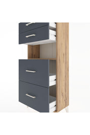Hyperion Dolap Tek Raflı 4 Çekmeceli 60x44x134 - S50M035V8B