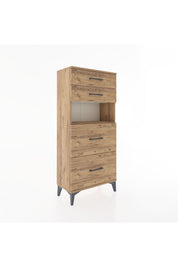 Hyperion Dolap Tek Raflı 4 Çekmeceli 60x44x134 - S50M035V9B