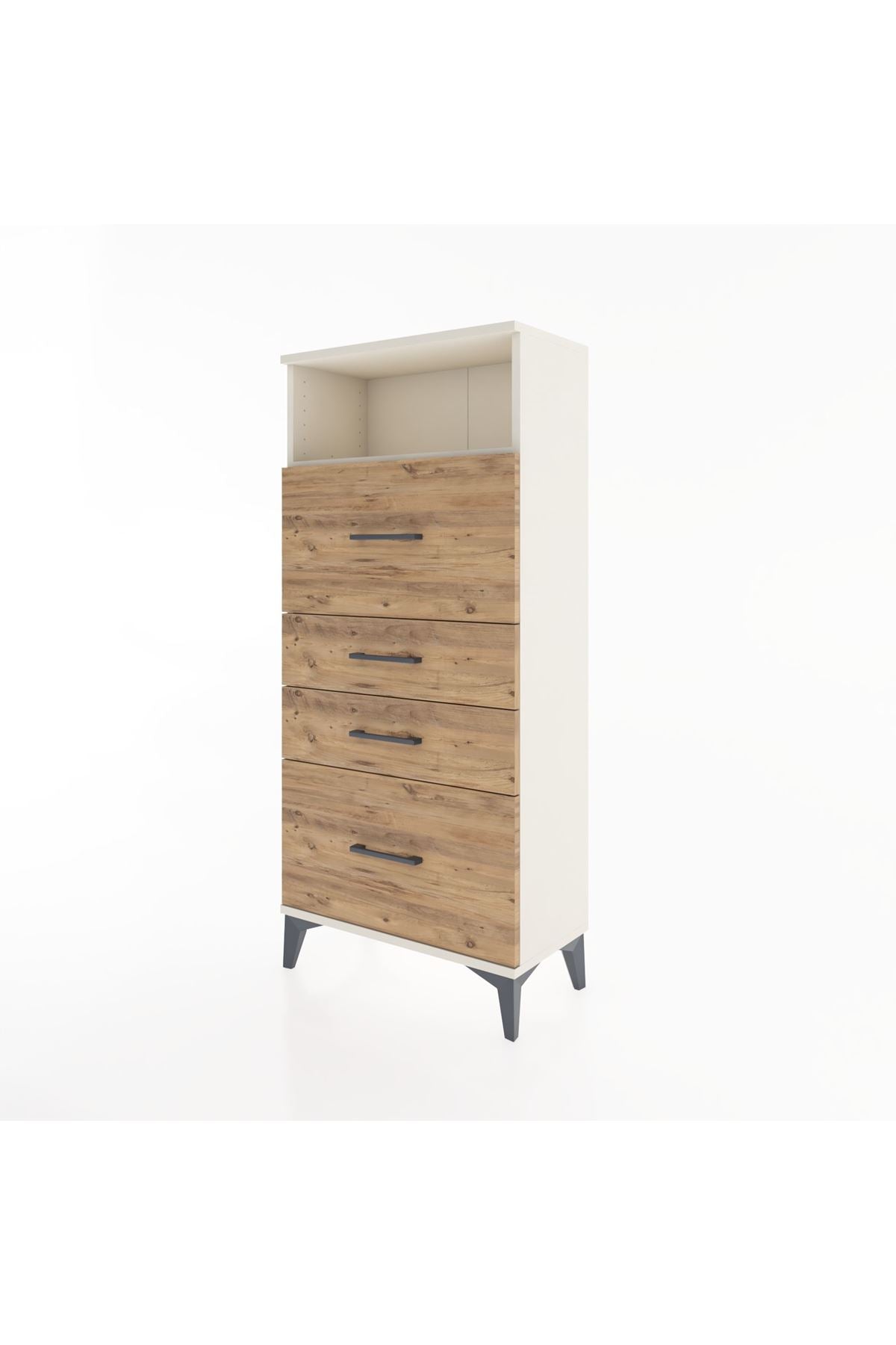 Hyperion Dolap Tek Raflı 4 Çekmeceli 60x44x134 - S50M036V3B