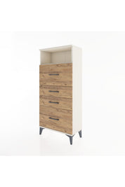 Hyperion Dolap Tek Raflı 4 Çekmeceli 60x44x134 - S50M036V3B